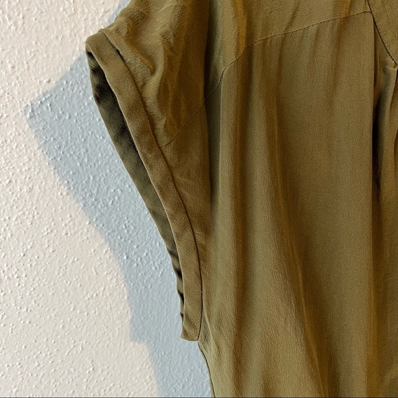 Madewell 100% silk army green Moonset dress size 2 - Picture 2 of 7